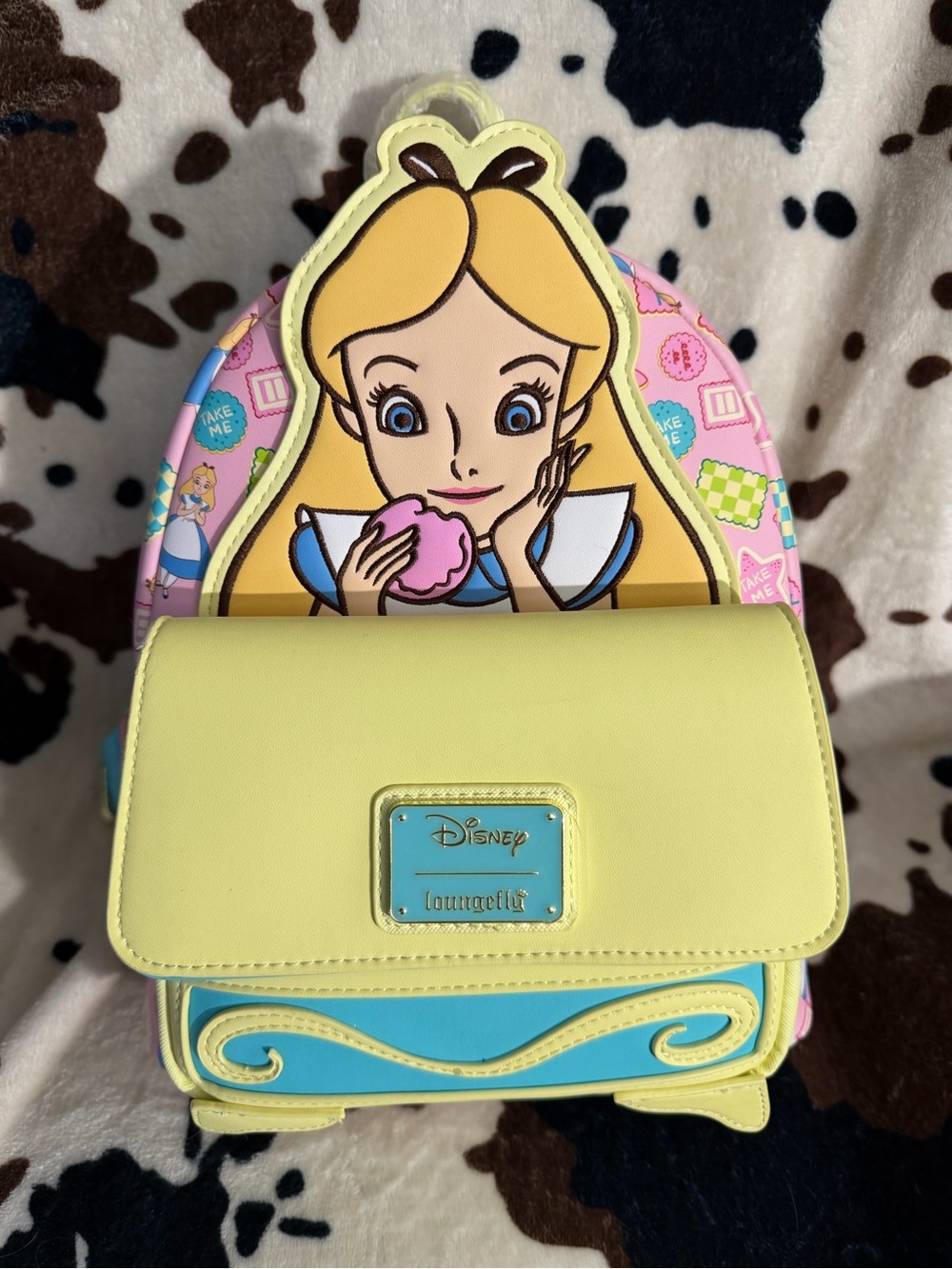 Loungefly Yellow, Blue & Pink Alice Kids Backpack